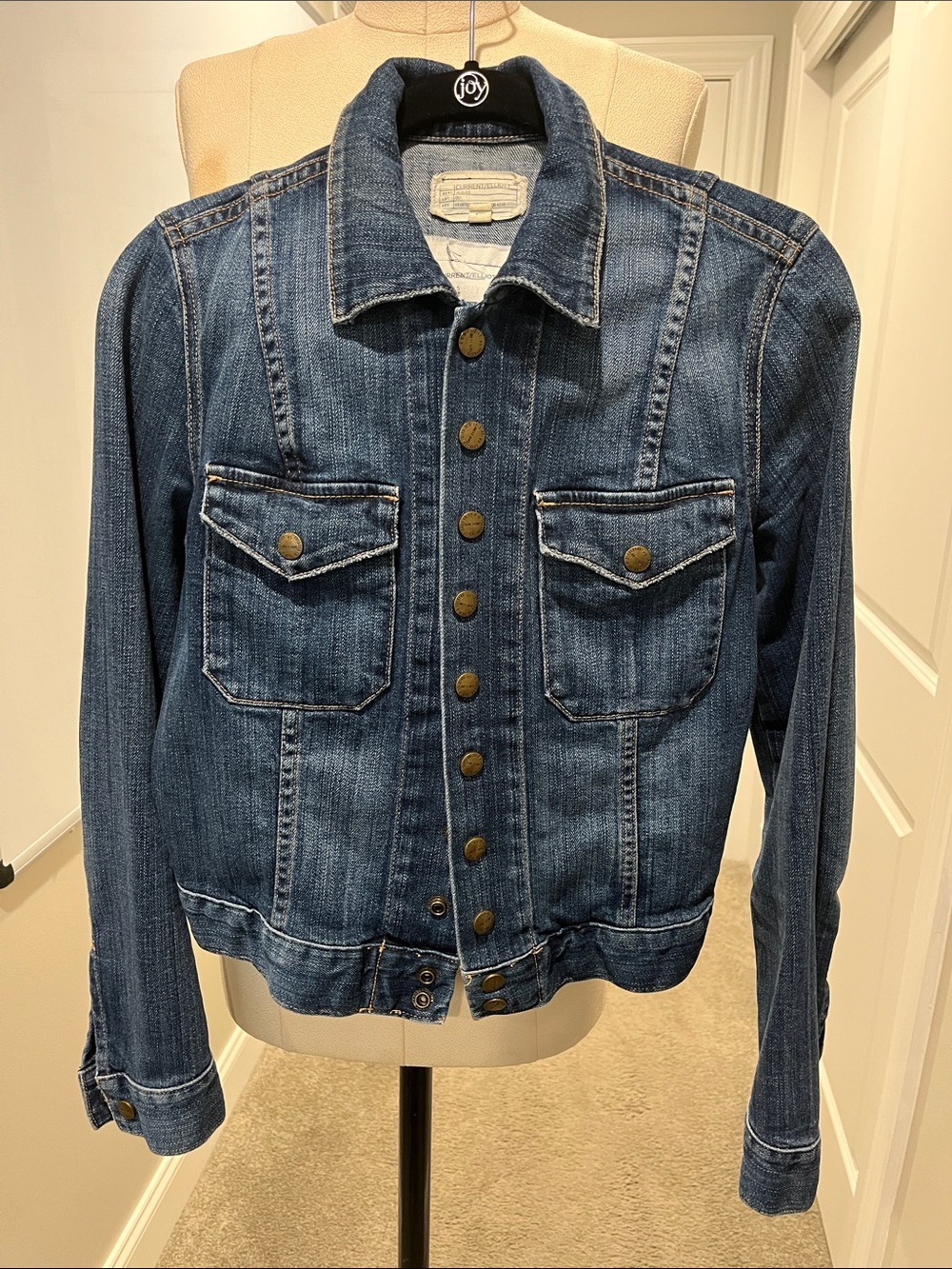 Current/Elliott Classic Blue Denim Trucker Jacket